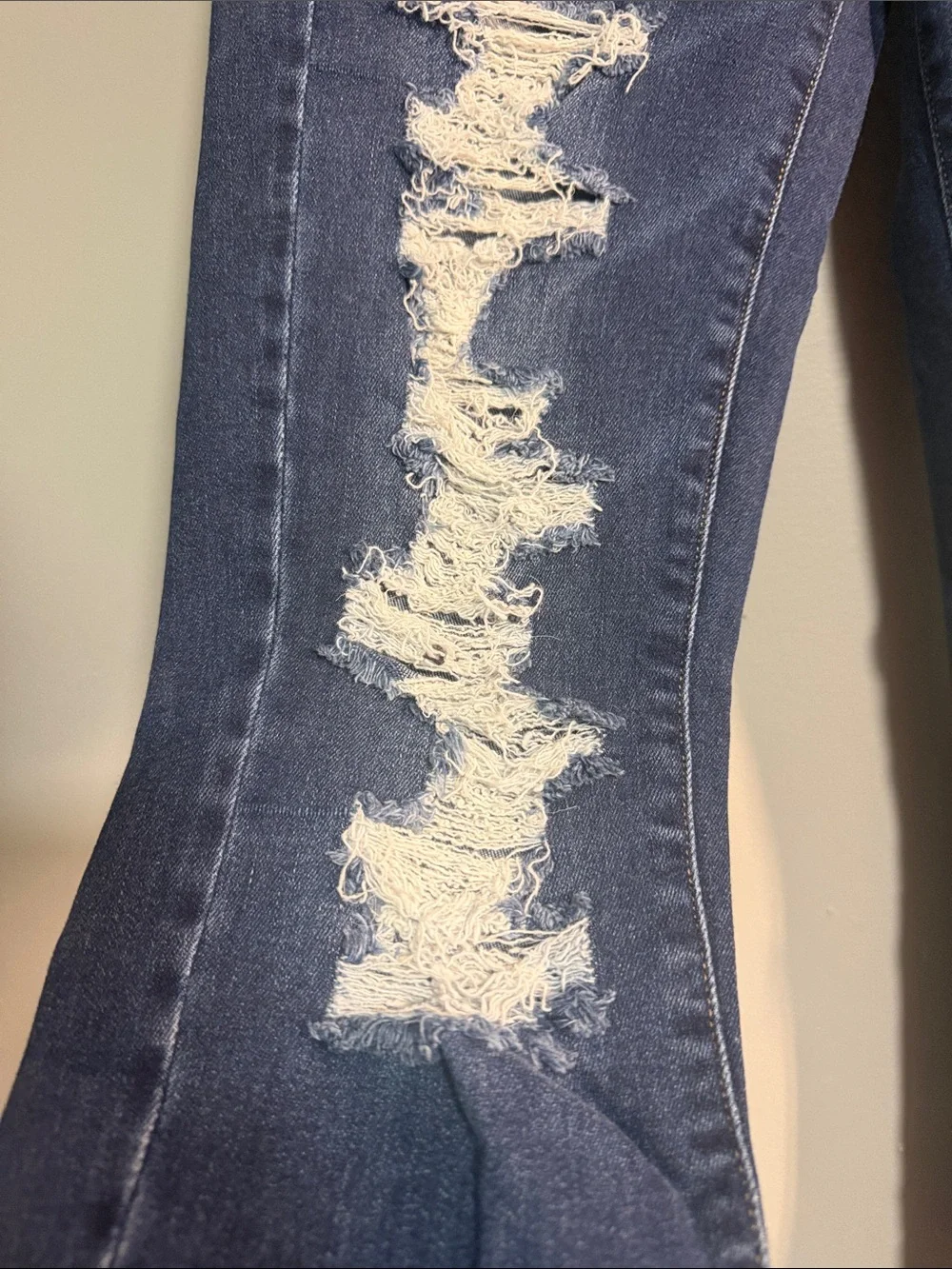 American Eagle Outfitters Dark Blue Ripped Skinny Jeans
